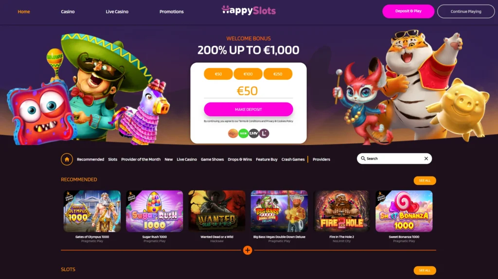 HappySlots kuvatõmmis