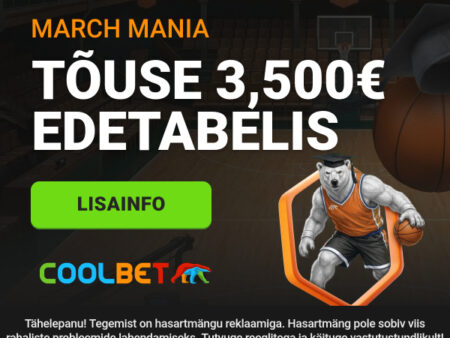 🏀 UUS: Coolbet March Mania 2026 – võida osa 3500€ auhinnafondist NCAA panustamisega