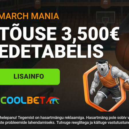 🏀 UUS: Coolbet March Mania 2026 – võida osa 3500€ auhinnafondist NCAA panustamisega
